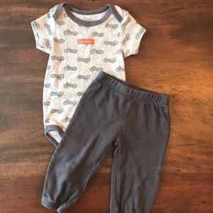 Calvin Klein Gray Onsie & Pant Set 9Mo.